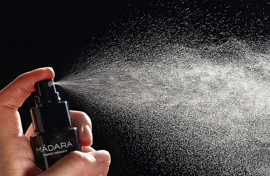 closeup shot of MADARA Cosmetics spray
